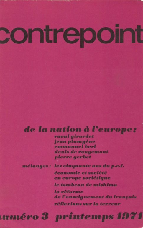 Couverture de Contrepoint n°3 Printemps 1971