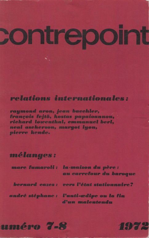 Couverture de Contrepoint n°7-8 1972